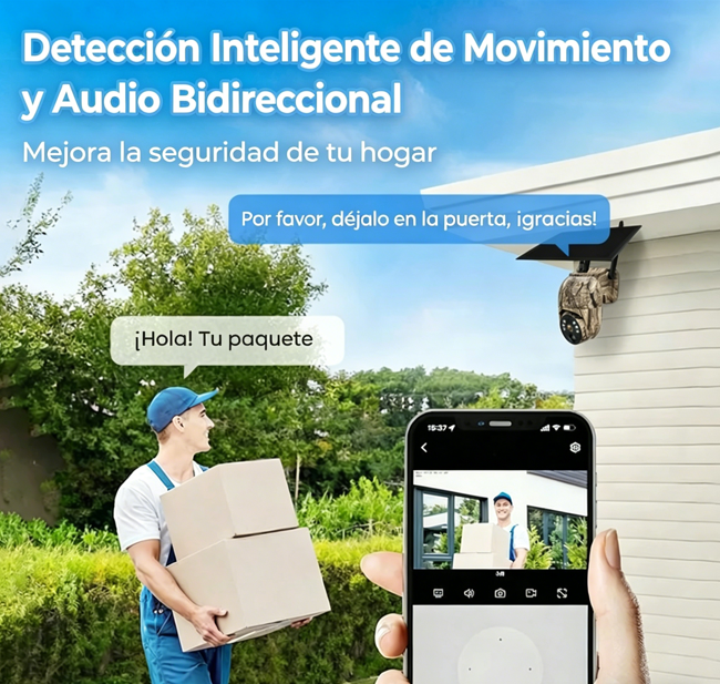 ⏰🔥 ¡Oferta Limitada 50% OFF! 🌞📹 Cámara de Seguridad Solar WiFi – Rotación 355° y Detección de Movimiento Exterior ✨🏡