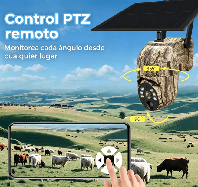 ⏰🔥 ¡Oferta Limitada 50% OFF! 🌞📹 Cámara de Seguridad Solar WiFi – Rotación 355° y Detección de Movimiento Exterior ✨🏡