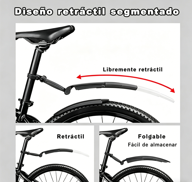 ⏰🔥 ¡Oferta Especial 50% OFF! 🚲 Guardabarros Retráctiles para Bicicleta – Ajuste Universal y Protección Contra Salpicaduras 💨✨