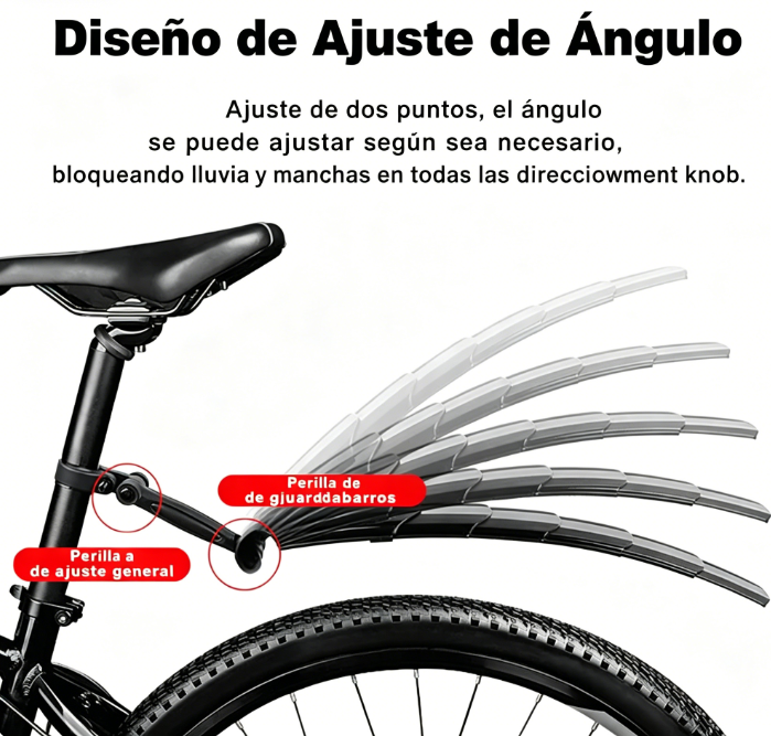 ⏰🔥 ¡Oferta Especial 50% OFF! 🚲 Guardabarros Retráctiles para Bicicleta – Ajuste Universal y Protección Contra Salpicaduras 💨✨