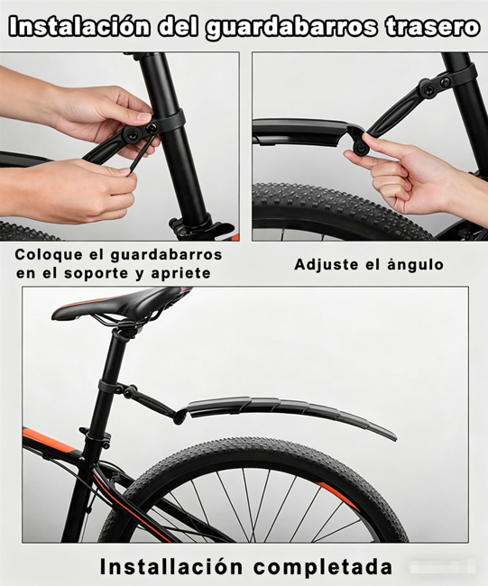⏰🔥 ¡Oferta Especial 50% OFF! 🚲 Guardabarros Retráctiles para Bicicleta – Ajuste Universal y Protección Contra Salpicaduras 💨✨