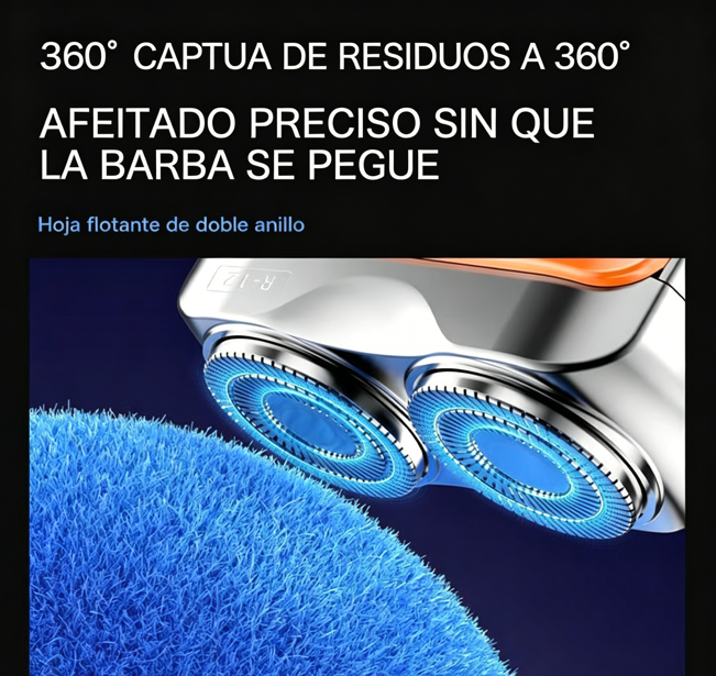 ⏰🔥 ¡Oferta Especial 50% OFF! 🪒 Afeitadora Eléctrica Portátil – Doble Anillo y Corte Preciso en Minutos ✨💈
