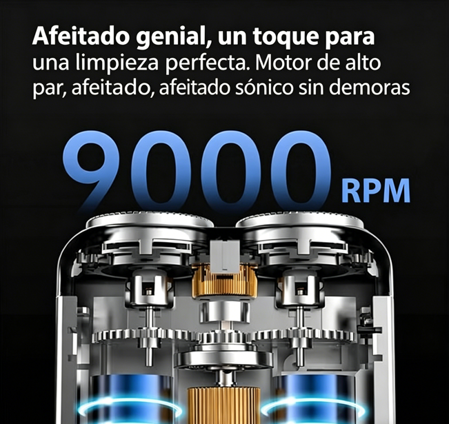 ⏰🔥 ¡Oferta Especial 50% OFF! 🪒 Afeitadora Eléctrica Portátil – Doble Anillo y Corte Preciso en Minutos ✨💈