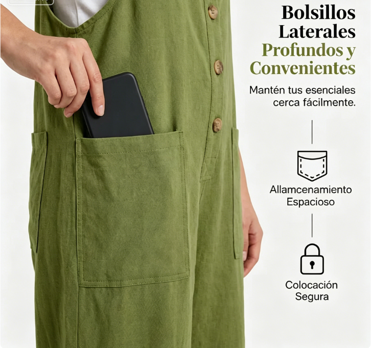 ⏰🔥 ¡Oferta Especial 50% OFF! 👖 Peto Casual de Mujer – Corte Holgado y Botones Elegantes para Comodidad Total 🌸✨