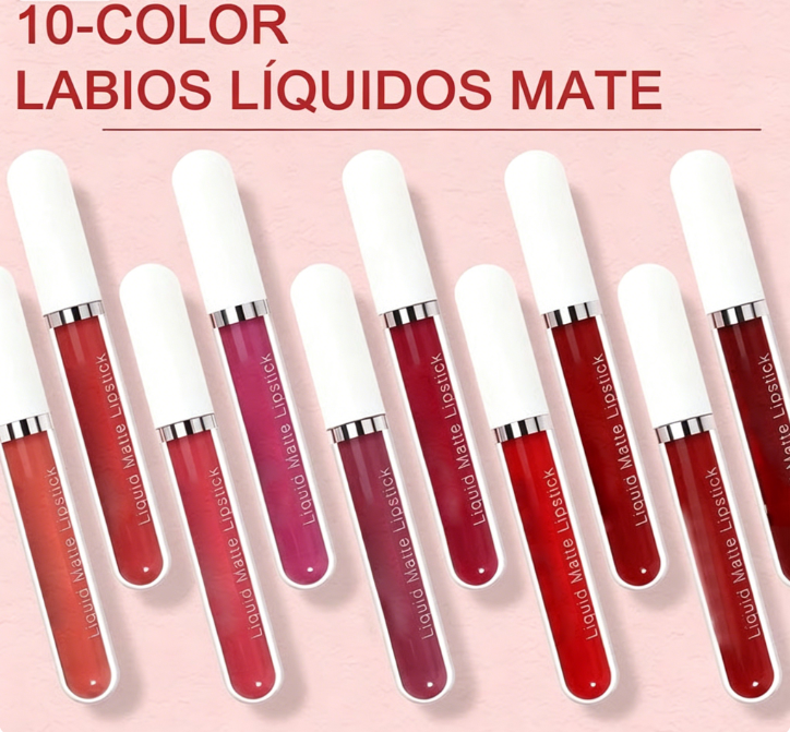 ⏰🔥 ¡Oferta Especial 50% OFF! 💄 Brillo de Labios Mate Impermeable – Set de 10 Piezas para Labios Perfectos Todo el Día ✨💋