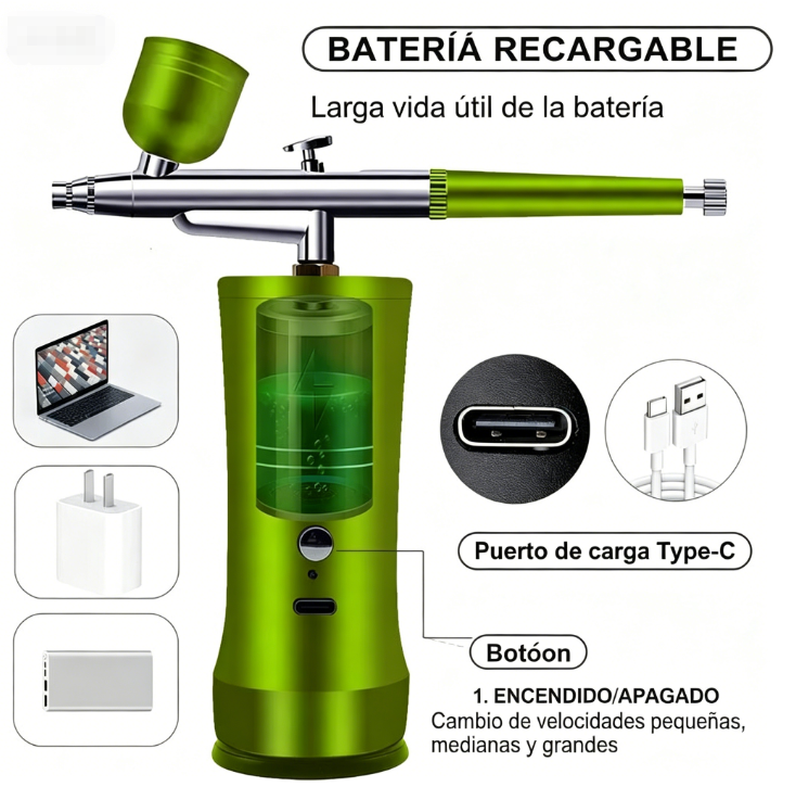 ⏰🔥 ¡Oferta Especial 50% OFF! 🎨 Kit Eléctrico de Cepillo de Aire – Compresor Integrado para Pintura Profesional ✨🖌️