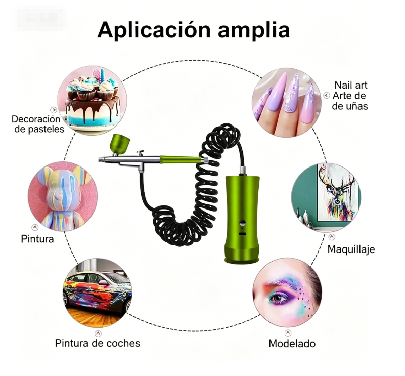 ⏰🔥 ¡Oferta Especial 50% OFF! 🎨 Kit Eléctrico de Cepillo de Aire – Compresor Integrado para Pintura Profesional ✨🖌️