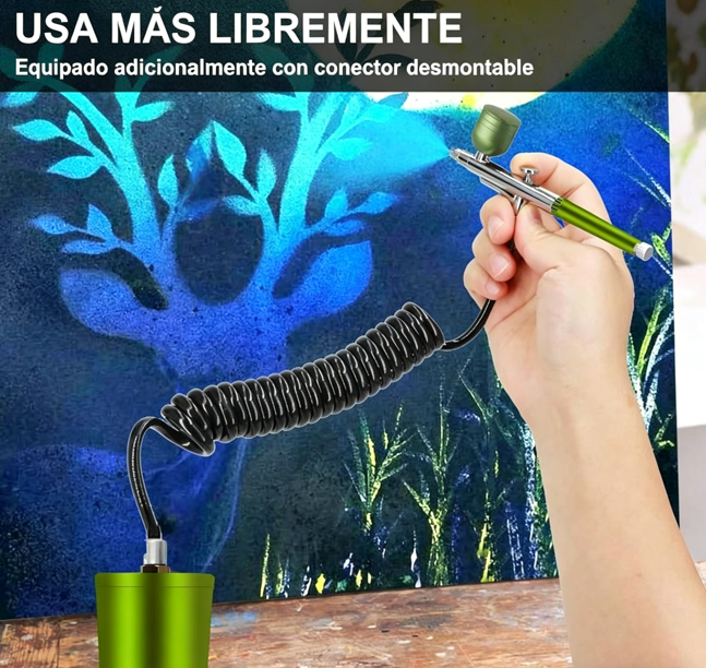 ⏰🔥 ¡Oferta Especial 50% OFF! 🎨 Kit Eléctrico de Cepillo de Aire – Compresor Integrado para Pintura Profesional ✨🖌️
