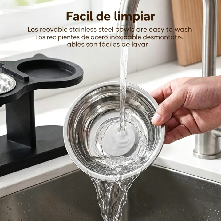 ⏰🔥 ¡Oferta Especial 50% OFF! 🐾 Comedero Elevado Antideslizante – 3 Cuencos para Alimentar a tus Mascotas con Comodidad ✨🍖