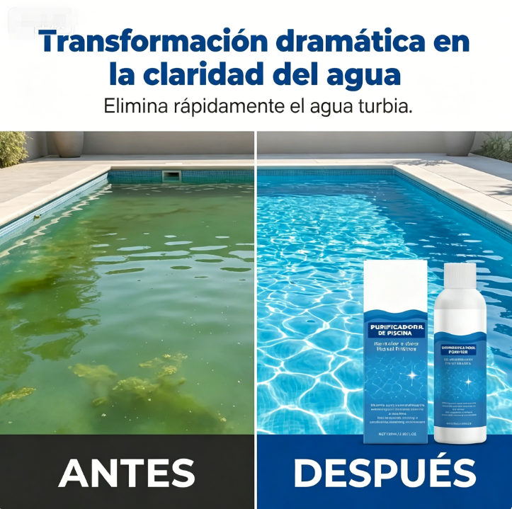 ⏰🔥 ¡Oferta Especial 50% OFF! 💧 Líquido Purificador para Piscinas – Agua Cristalina y Baños Seguros Sin Esfuerzo 🏊‍♂️✨