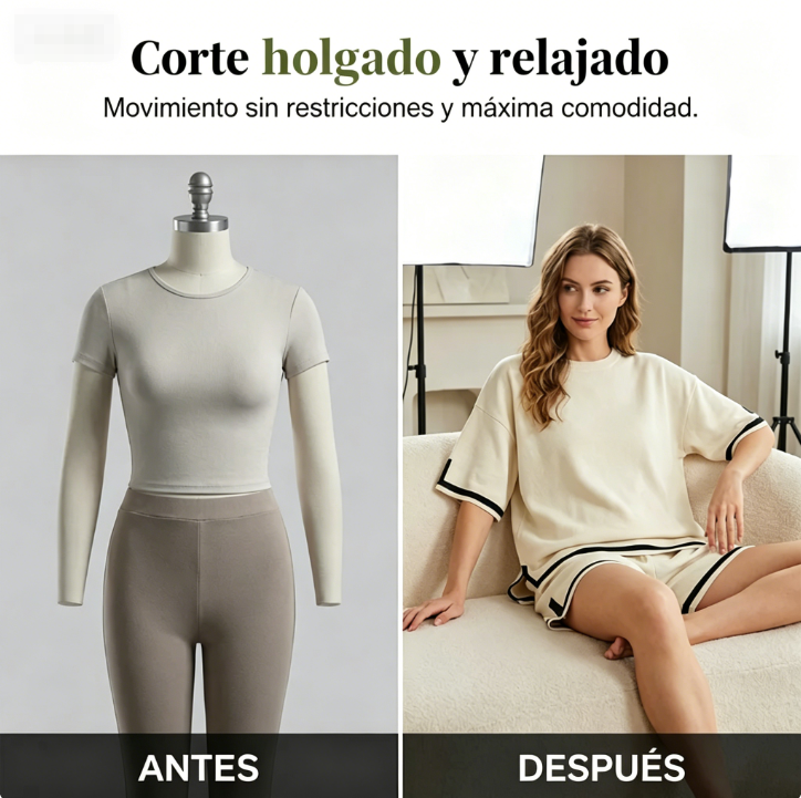 ⏰🔥 ¡Oferta Especial 50% OFF! 👗 Conjunto de Dos Piezas Elástico – Comodidad y Estilo para Mujeres de Talla Grande ✨💖