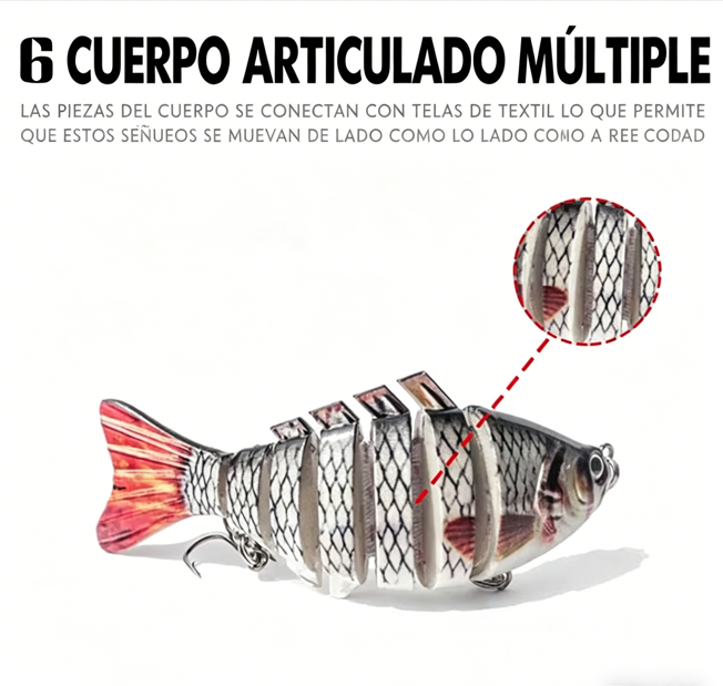 ⏰🔥 ¡Oferta Especial 50% OFF! 🎣 Señuelo Biónico Multisegmentado – Movimiento Realista que Atrae Grandes Peces 🌊🐟