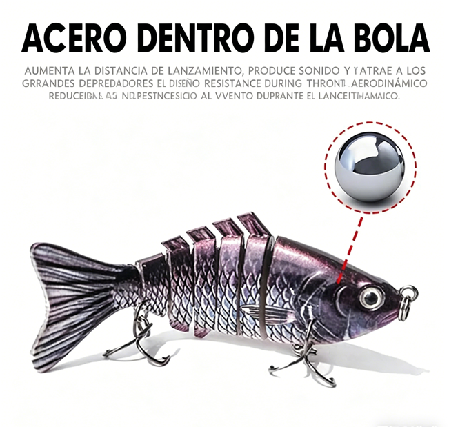 ⏰🔥 ¡Oferta Especial 50% OFF! 🎣 Señuelo Biónico Multisegmentado – Movimiento Realista que Atrae Grandes Peces 🌊🐟