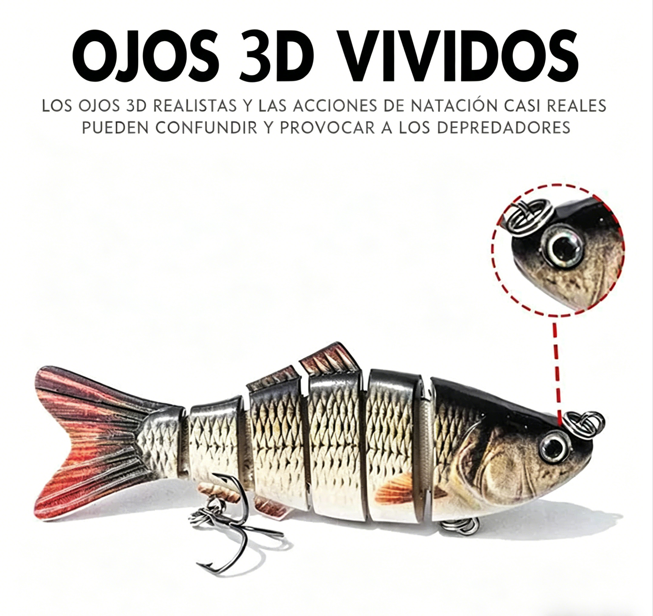 ⏰🔥 ¡Oferta Especial 50% OFF! 🎣 Señuelo Biónico Multisegmentado – Movimiento Realista que Atrae Grandes Peces 🌊🐟