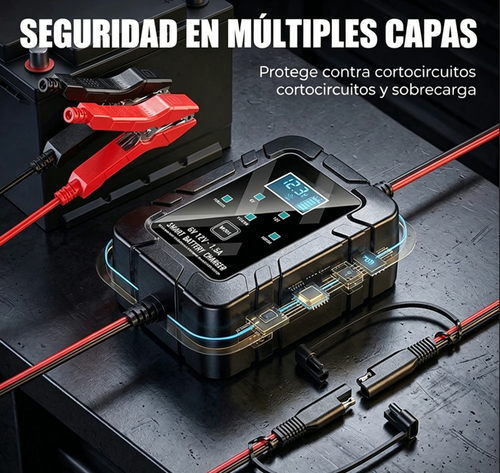 ⏰🔥 ¡50% DE DESCUENTO POR TIEMPO LIMITADO! ⚡ Cargador de Batería Automático 1.5A – Compatible 6V/12V y Seguro para tu Auto 🚗🔋