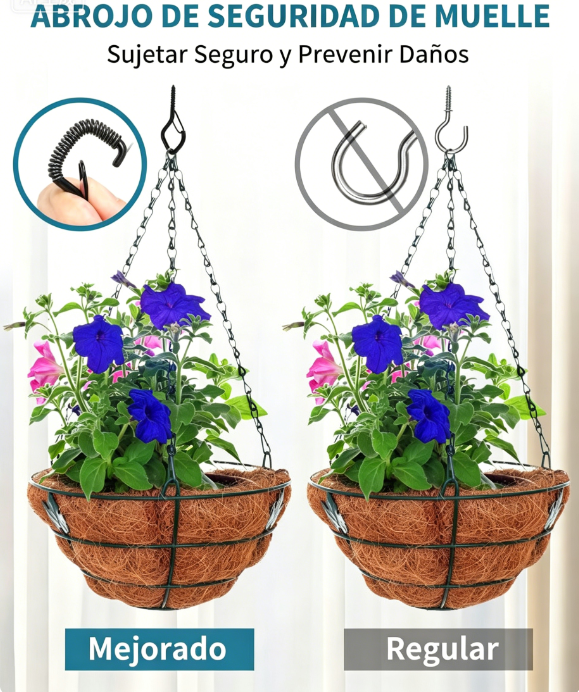 ⏰🔥 ¡50% DE DESCUENTO POR TIEMPO LIMITADO! 🛠️ 10 Ganchos Cuadrados con Cierre de Seguridad – Resistentes y Multifuncionales para Hogar y Jardín ✨🌿