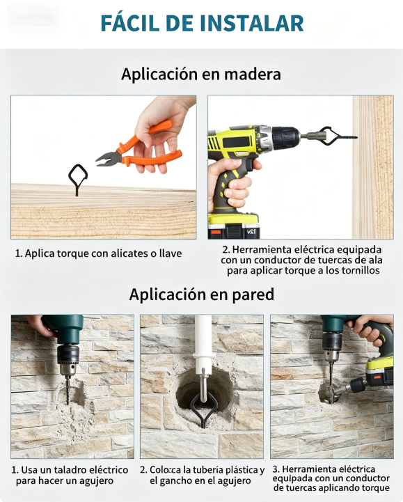 ⏰🔥 ¡50% DE DESCUENTO POR TIEMPO LIMITADO! 🛠️ 10 Ganchos Cuadrados con Cierre de Seguridad – Resistentes y Multifuncionales para Hogar y Jardín ✨🌿