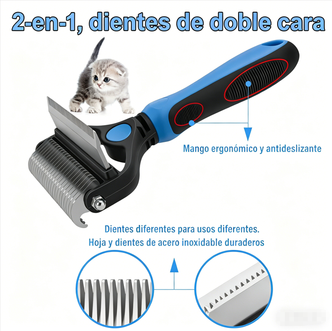 ⏰🔥 ¡50% DE DESCUENTO POR TIEMPO LIMITADO! 🐶🐱 Herramienta Profesional para Desenredar – Pelo Suave y Libre de Nudos en Mascotas ✨💖