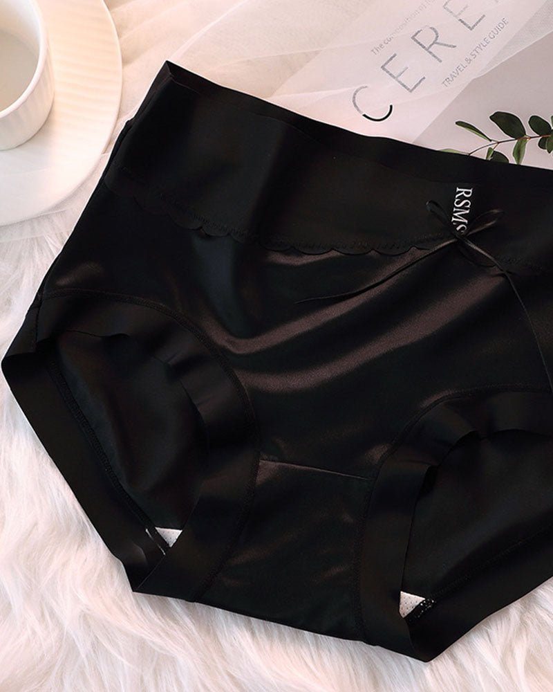 Panties de satén de cintura alta con control de abdomen de lujo
