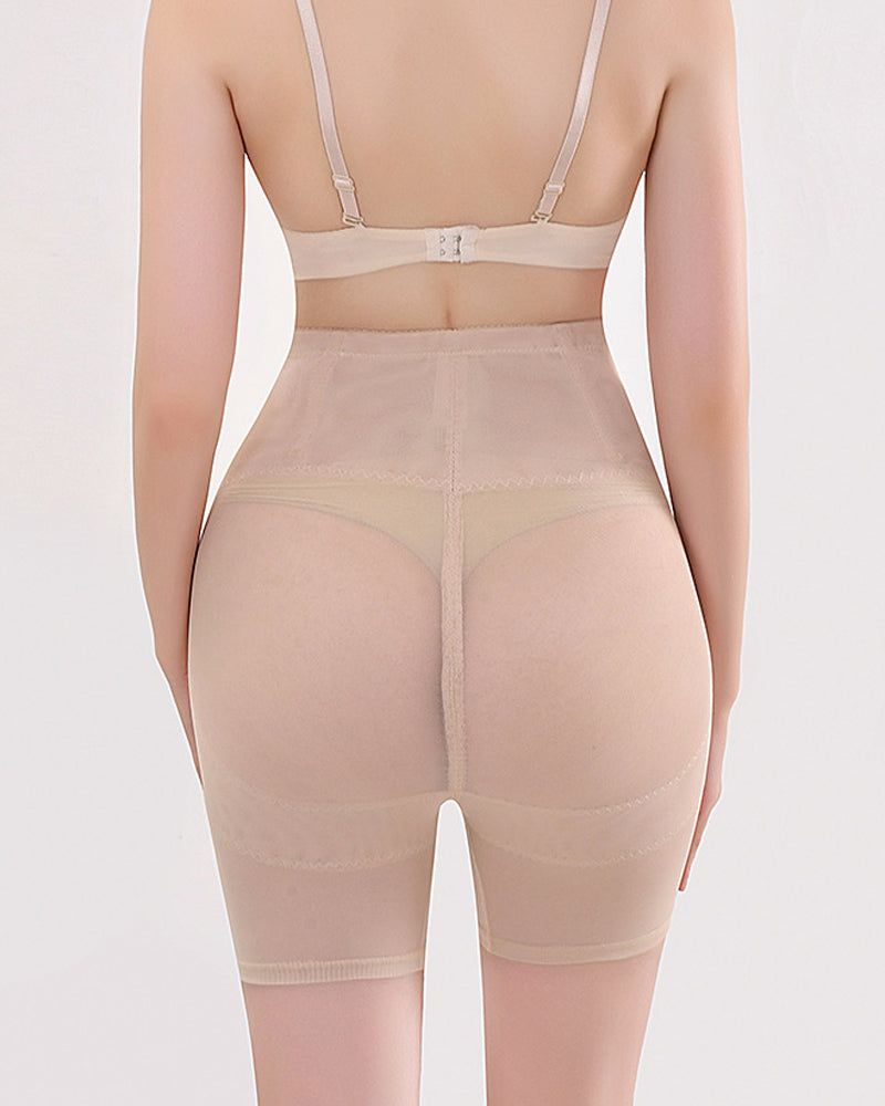 Shorts moldeadores de malla de cintura alta con control de abdomen para recuperación posparto y adelgazamiento