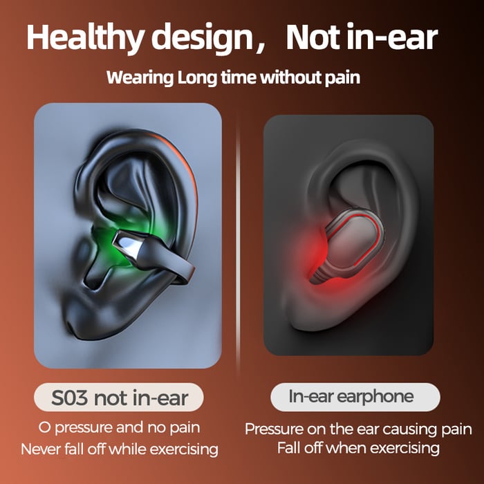 Auriculares Inalámbricos de Conducción ósea con Clip para la Oreja（auriculares deportivos））