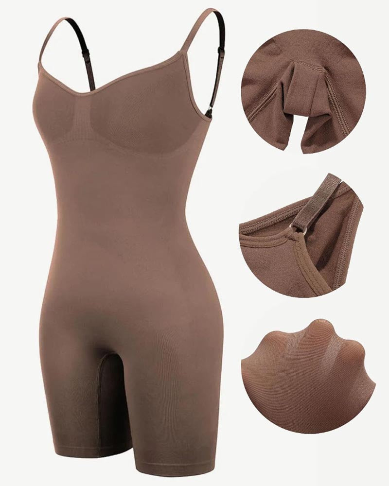 Body moldeador sin costuras de soporte ligero, control de abdomen y adelgazante de muslos