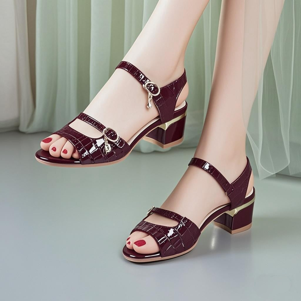 Sandalias de Tacón Cuero Suave Eclipse Serenidad Prisma, Elegancia y Comodidad para Tu Postura