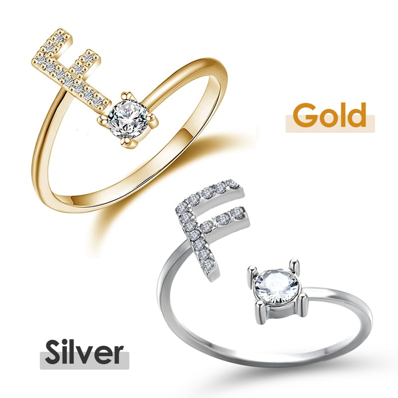 💍 ¡50% DE DESCUENTO AHORA! ❤️ Anillo con inicial de amor: personalizado, ajustable y perfecto como regalo significativo para ti o para un ser querido ✨