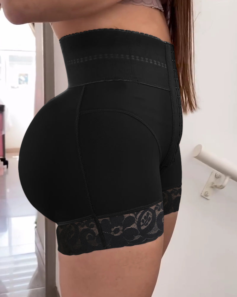 Shapshe® Fajas Colombianas Short Moldeador con Encaje Levanta Glúteos Cierre Frontal Panty Modelador