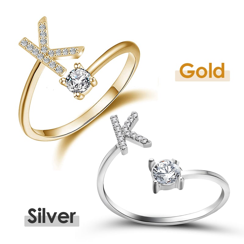 💍 ¡50% DE DESCUENTO AHORA! ❤️ Anillo con inicial de amor: personalizado, ajustable y perfecto como regalo significativo para ti o para un ser querido ✨