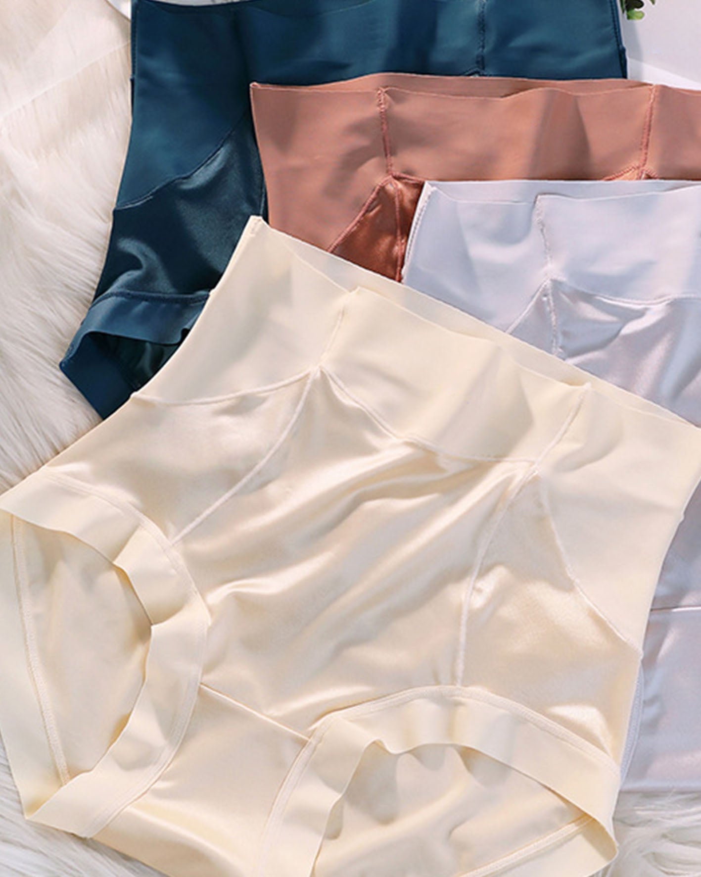 Ropa interior sin costuras de satén de tiro alto