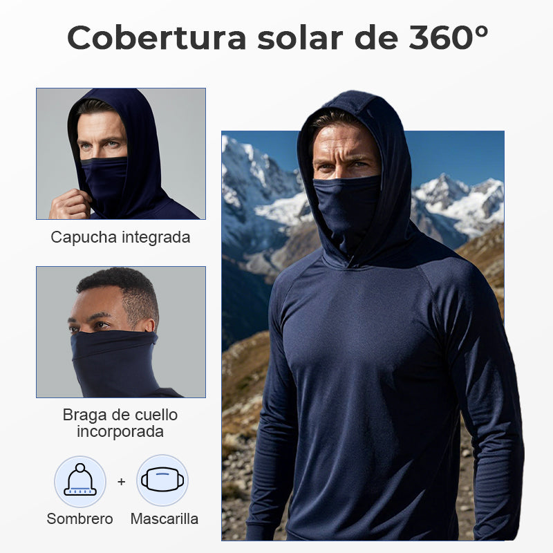 ⏰🔥 ¡50% DE DESCUENTO POR TIEMPO LIMITADO! 👕☀️ Sudadera Ligera con Capucha para Hombre – Secado Rápido y Protección UV 🌿💪