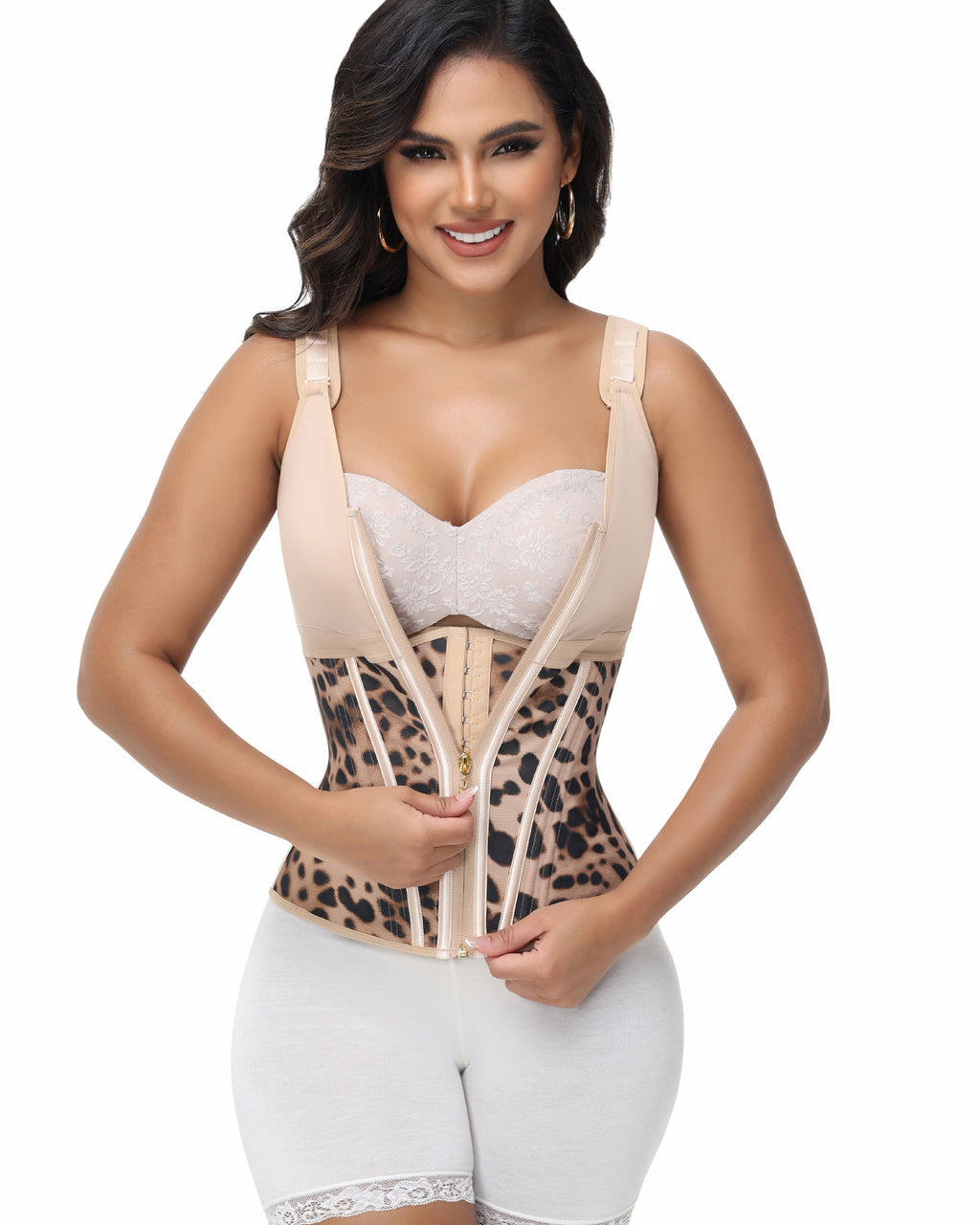 Shapshe® Fajas Colombianas Trainer de Cintura con Cremallera Frontal, Varillas de Acero y Control de Abdomen