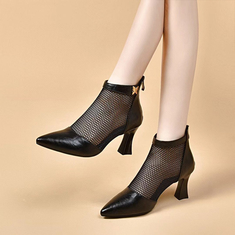 Sandalias de Tacón Malla Flexible Estrella Serenidad Camino, Elegancia Cómoda Todo el Día