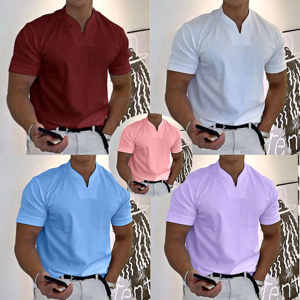 👕 Camiseta Holgada de Hombre 2026 – Cuello en V, Manga Corta, Estilo Verano Fresco y Moderno ☀️✨