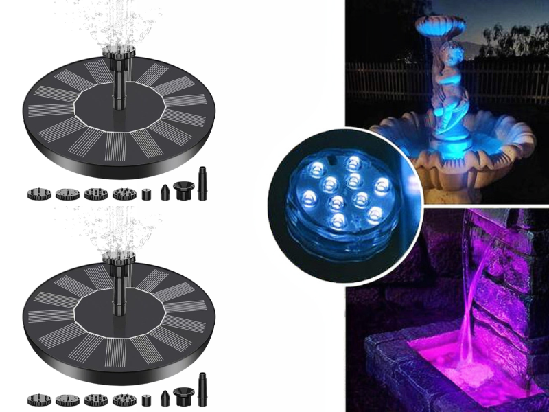 ⏰ ¡Oferta Limitada 50% OFF! 🔆 Fuente Solar con Bomba Sumergible – 4 Boquillas, Ideal para Estanques, Jardines, Piscinas y Acuarios 💧🌿