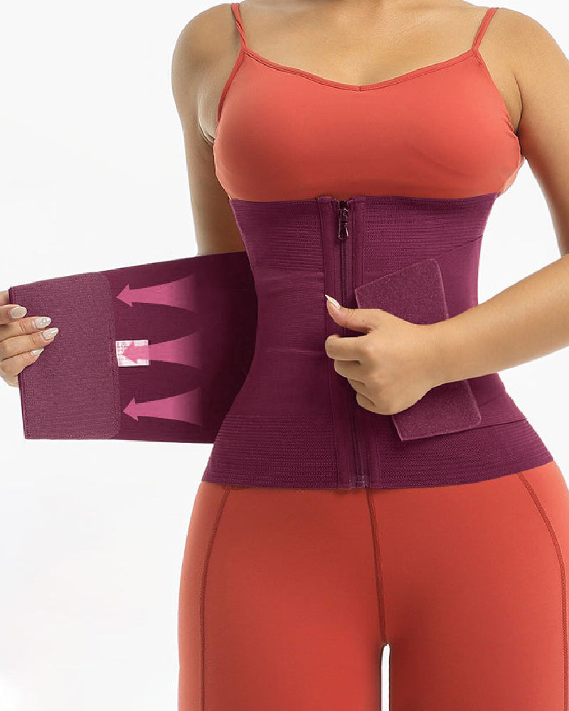 Corset Faja de Cintura con Cremallera y Doble Compresión