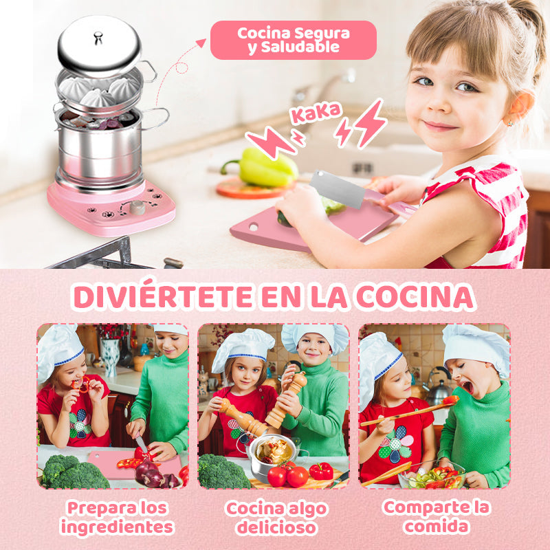 🎁[El mejor regalo para un niño]🍳Mini juguetes de cocina para niños - Juego de 22 piezas