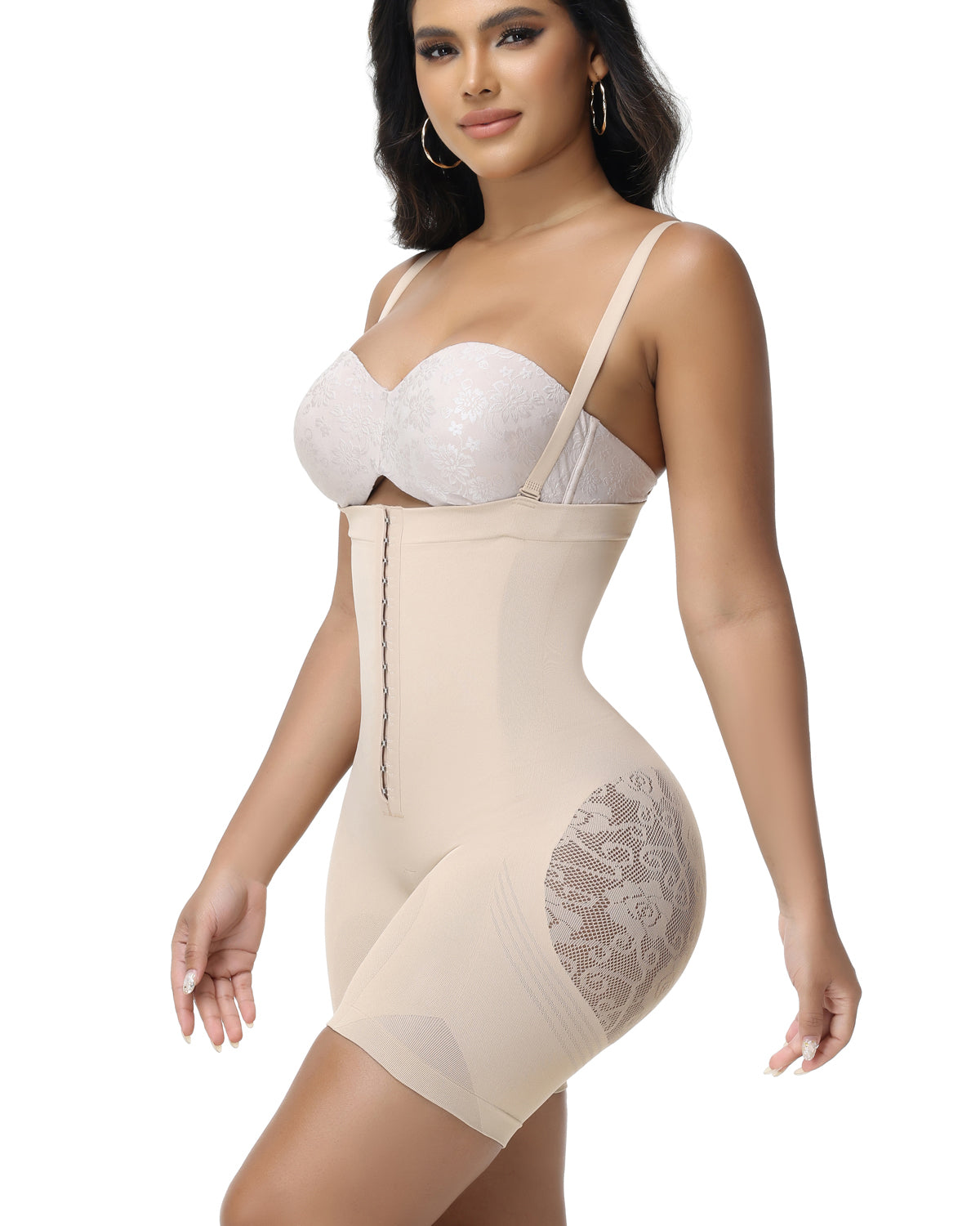 Shapshe® Fajas Colombianas de Control Firme para Mujer, Levantamiento de Cadera con Corte en Forma de Flor