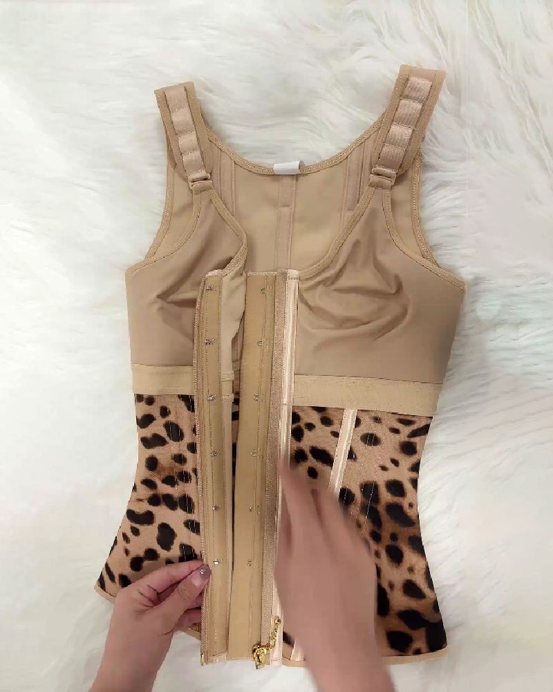 Shapshe® Fajas Colombianas Trainer de Cintura con Cremallera Frontal, Varillas de Acero y Control de Abdomen