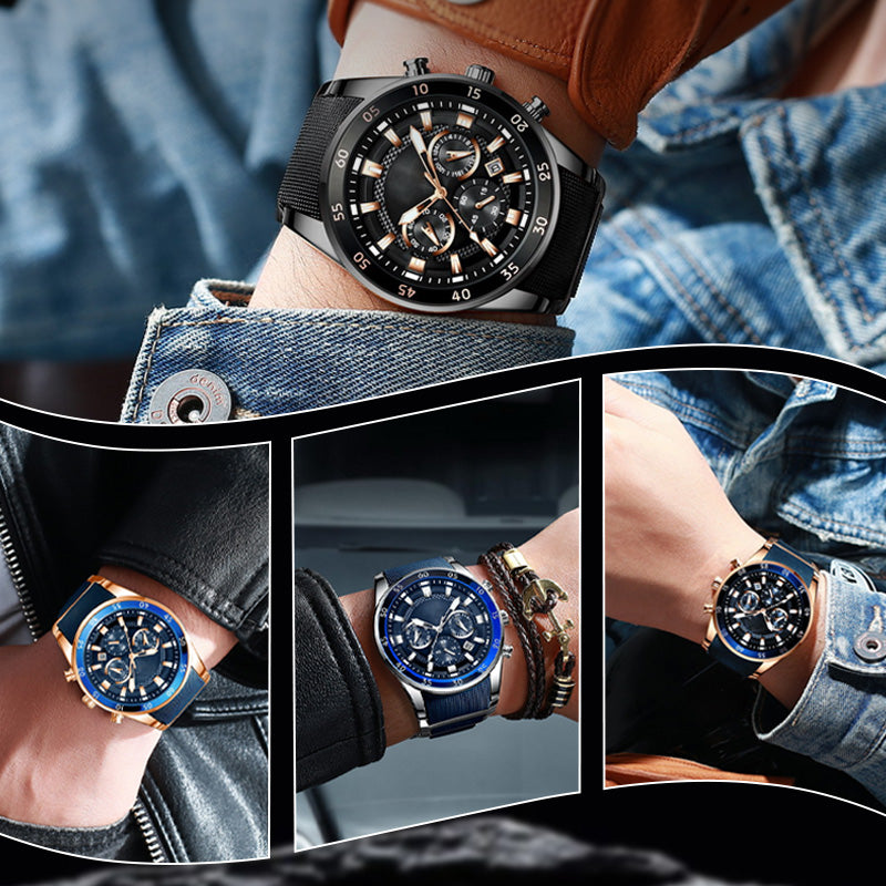 💎 Reloj de Cuarzo Multifuncional para Hombre – Resistente al Agua y Estilo Elegante Todo el Día ⌚✨