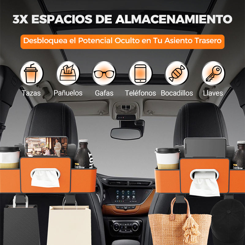 🚗✨ Caja de Almacenaje Multifuncional para Respaldo de Auto – Organiza y Aprovecha al Máximo el Espacio de tu Coche 🧳🔧