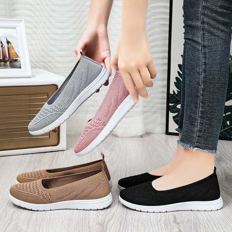 Zapatillas Antideslizantes Tejido Flyknit Armonía Viento Camino, Alivio del Dolor y Comodidad Total
