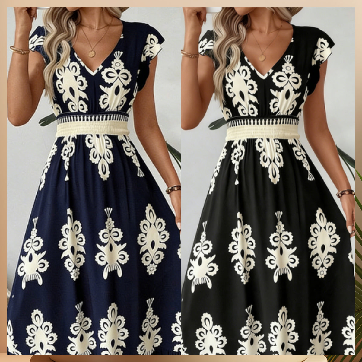 ⏰ ¡Oferta Limitada 50% OFF! 👗 Vestido Maxi Fluido con Estampado Barroco y Escote en V para Mujer – Elegancia y Comodidad Todo el Día 🏖️✨