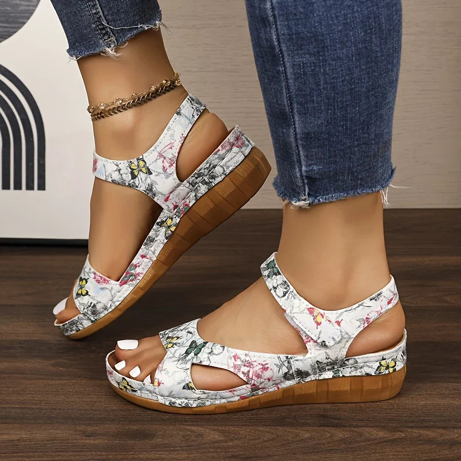Sandalias de Cuña Cuero Suave Esencia Horizonte Calma, Postura Saludable y Estilo Atemporal