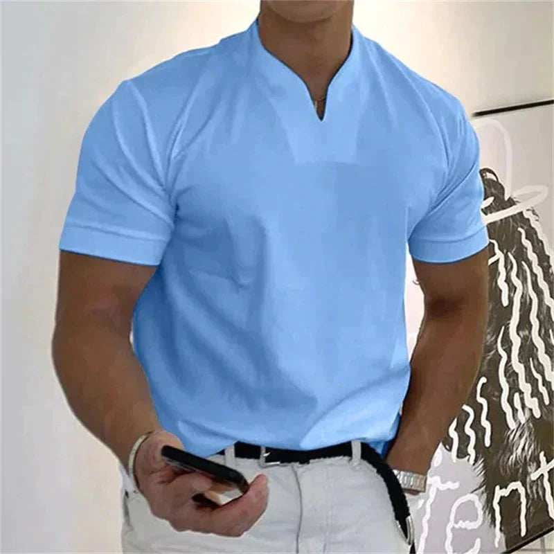 👕 Camiseta Holgada de Hombre 2026 – Cuello en V, Manga Corta, Estilo Verano Fresco y Moderno ☀️✨
