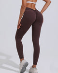 Leggings Levanta Glúteos con Fruncido en V, Cintura Alta, Control de Abdomen, Pantalones para Gimnasio y Yoga