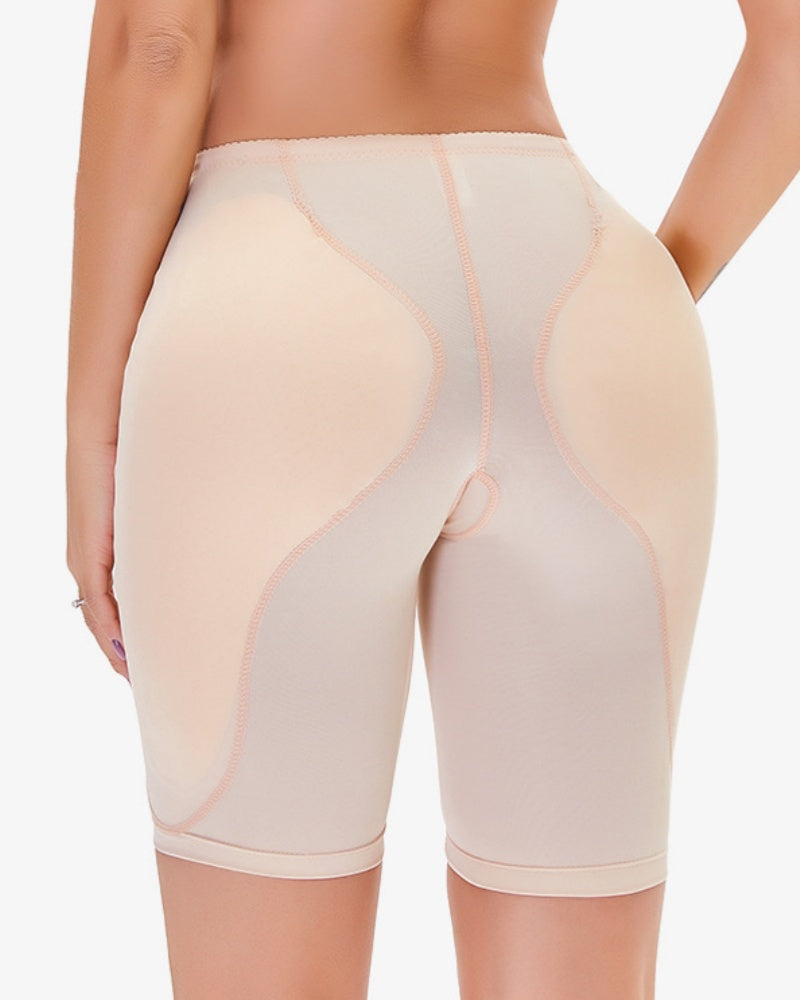 Shorts moldeadores de malla de cintura alta con levantamiento de cadera y almohadilla de espuma