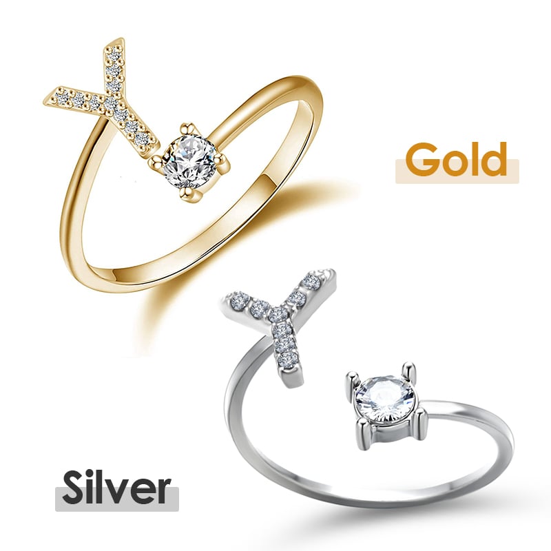 💍 ¡50% DE DESCUENTO AHORA! ❤️ Anillo con inicial de amor: personalizado, ajustable y perfecto como regalo significativo para ti o para un ser querido ✨