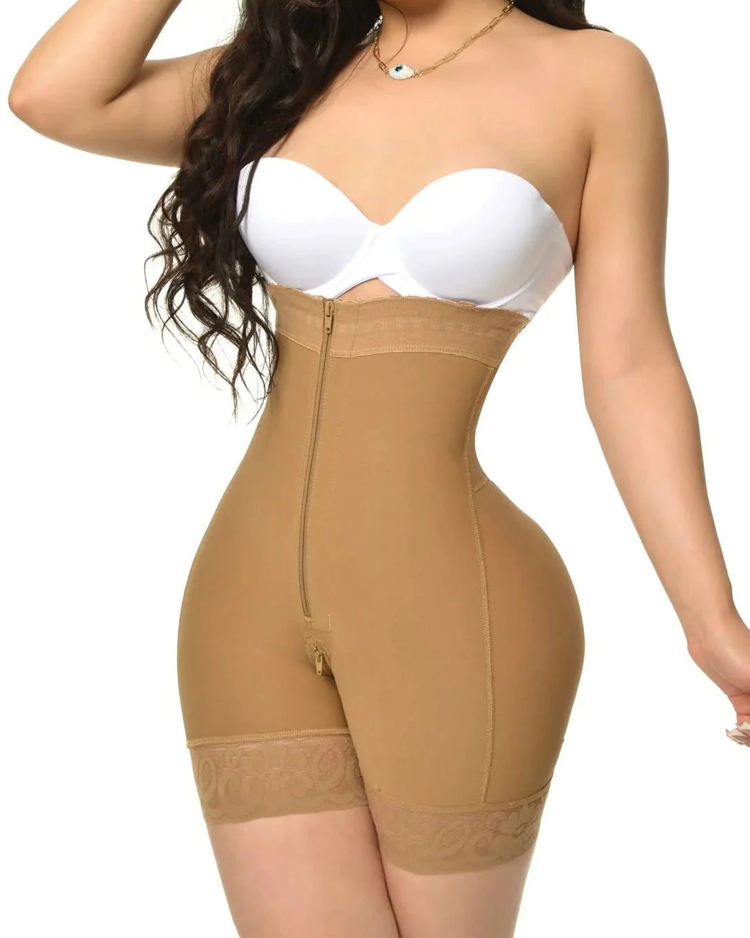 Shapshe® Fajas Colombianas Moldeadoras de Compresión con Control de Abdomen y Cierre, Pecho Abierto